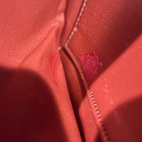 Celine triomphe classique box Medium Calfskin Dark red Wine red canvas handbag - Picture 12 of 16